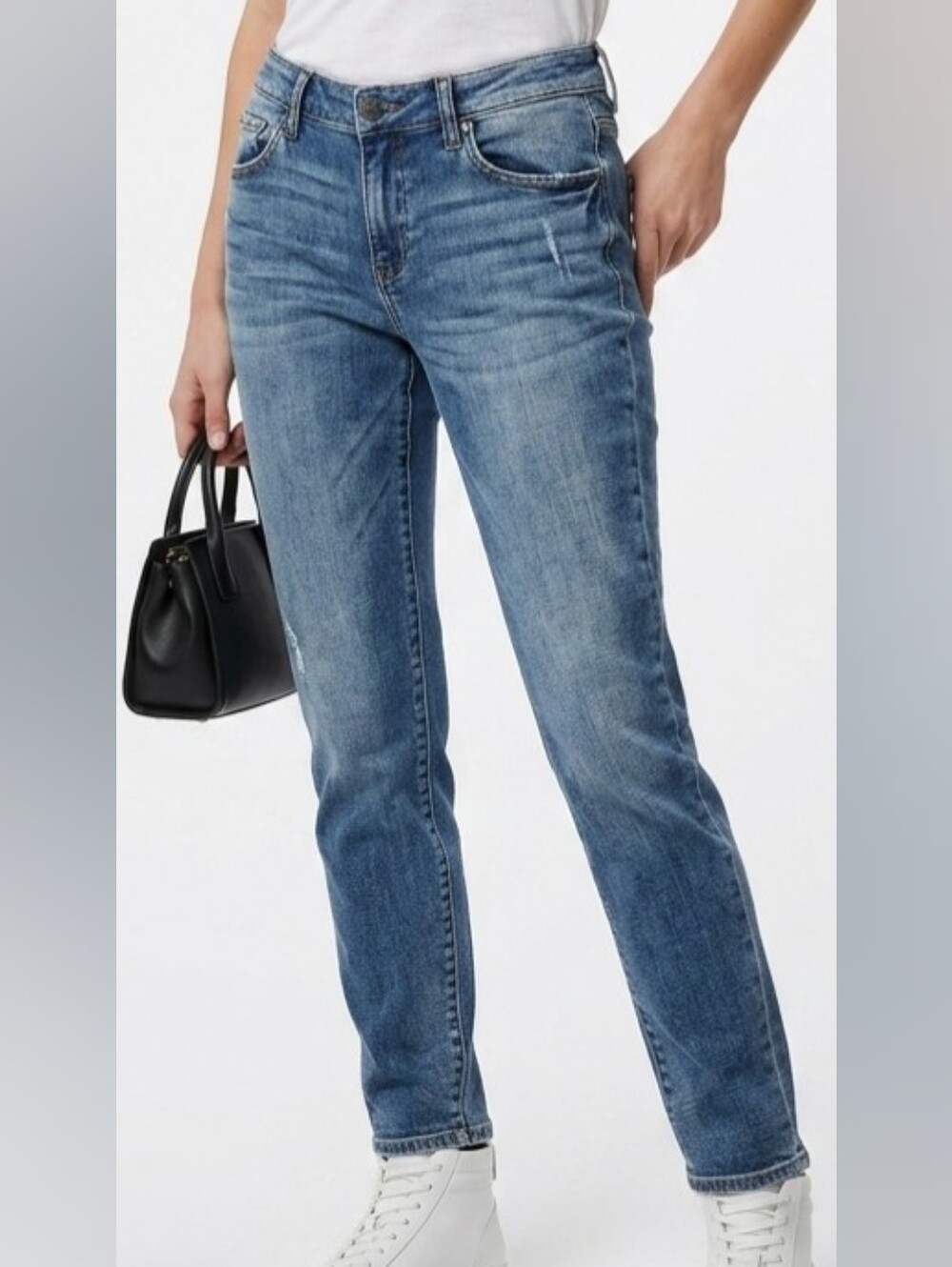Kut From The Kloth Catherine Boyfriend Jeans Size 16 Medium Wash Distressed